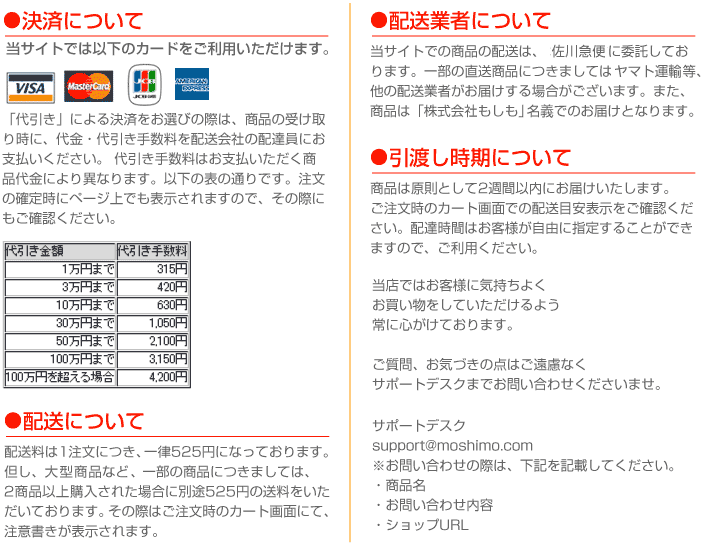 決済、配送、引渡し時期について・・・